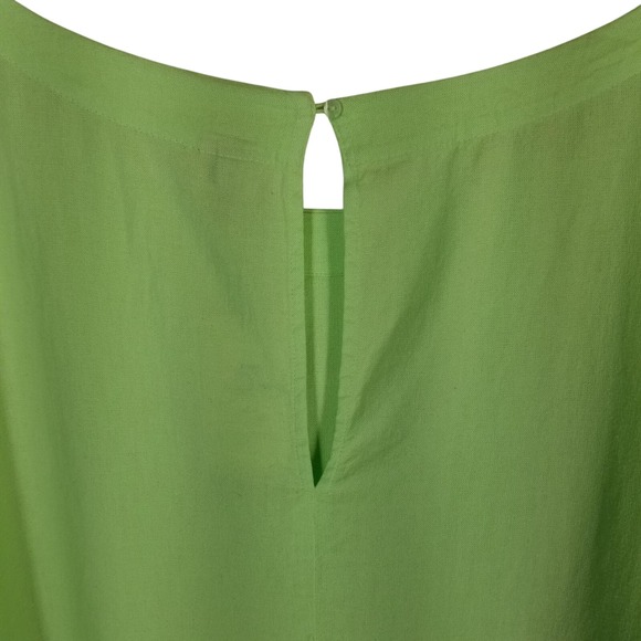 A New Day Womens Plus Size 4X Sleeveless Keyhole Neck Top Lime Green Linen Blend - Picture 5 of 7